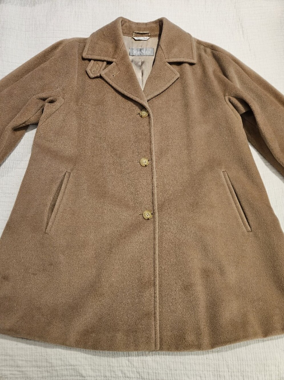 Gorgeous MaxMara Dolman Sleeve Wool Camel Swing Jacket Coat Made In Italy Sz 8P